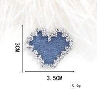 Patchs thermocollants en jean avec strass, motifs cœur et étoile, appliques 3D en cristal pour vêtements et sacs, vente en gros, en stock
