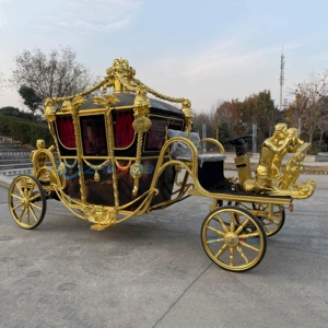 Calèche royale électrique à 4 roues en acier, personnalisée et romantique, pour mariages et visites touristiques - Product Image 4