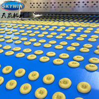 Équipement industriel pour la fabrication de biscuits en forme d'éventail extrudés multicolores |   Ligne de production de biscuits au beurre rayés au chocolat