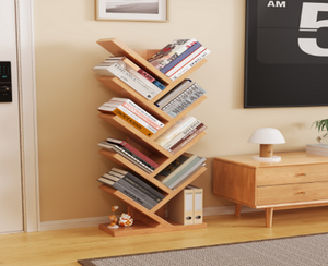 Étagère bibliothèque moderne en bois avec étagères, design gain de place pour la maison, le bureau et le salon - Product Image 2