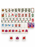 Jeu de tuiles de mahjong américain en acrylique à motif de coquille d'ormeau de luxe, 4 joueurs, tuiles personnalisées gravées à la main et peintes