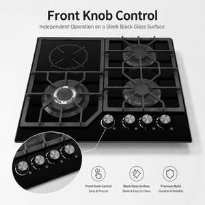 Cuisinière à gaz et électrique 4 brûleurs de <span class=keywords><strong>60</strong></span> <span class=keywords><strong>cm</strong></span> pour comptoir de cuisine en verre, <span class=keywords><strong>prix</strong></span> de gros Chine, fabricant - Product Image 3