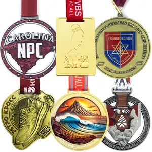 Fabricante de medalhas esportivas personalizadas para maratona de metal, ouro 5K 10K, corrida, natação, futebol, corrida, metal, medalhas para esportes