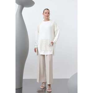 Túnica de Manga Larga para Mujer Luna con Bolsillos Tipo Cargo, Tejido de Tela, para Uso Diario 10624TNK - Product Image 5