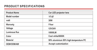 Nouvelles lentilles de phares LED pour petites voitures 6000K 10000 Lumens, ajustement universel, rétrofit/amélioration