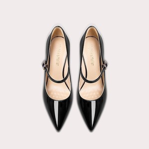 Nouveau été <span class=keywords><strong>noir</strong></span> <span class=keywords><strong>escarpins</strong></span> à talons hauts femmes français rétro bout pointu Mary Jane chaussures un mot boucle <span class=keywords><strong>confortable</strong></span> sans lacet - Product Image 4