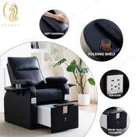 Fauteuil de pédicure de luxe réglable Chuque avec système de jets de vibration et bain à remous magnétique, plateforme violette, pour salon de manucure et soins des pieds