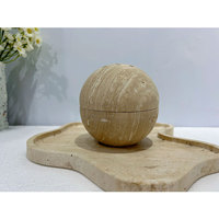 Brûleur d'encens HZX en marbre avec décoration arabe Bouddha Ramadan Mubkhar, mini porte-encens en travertin, brûleur d'encens boule de pierre, vente en gros