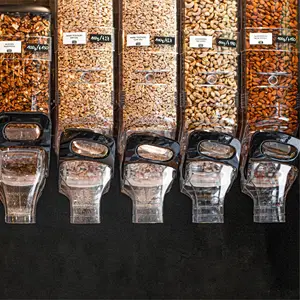 Supermarkt Wand montage Bulk Nuss Süßigkeiten Müsli Mülleimer Kaffeebohnen Lebensmittel Spender Schwerkraft behälter
