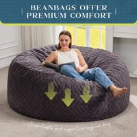 Moderno y acogedor chino de alta calidad de diseño de gran tamaño Slouchy gigante esponjoso Bean Bag sofá cama cines Sleep Beanbag para fotografía