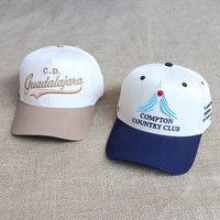 Casquettes de baseball pour femmes en coton structuré à 5 panneaux, à visière incurvée, bicolores, avec logo brodé personnalisé de haute qualité, style sport décontracté