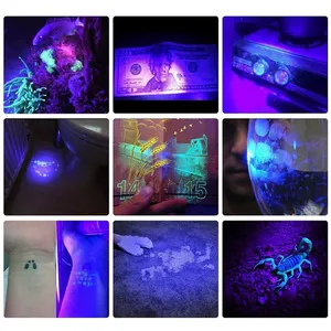 Torcia UV TOPCOM 395nm torcia a Led ultravioletta a luce nera Blacklight Linterna Mini torcia UV per rilevamento dell'urina dell'animale domestico
