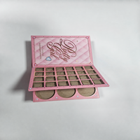 Palette de maquillage vide glamour rose étincelant avec motif cœur, recouverte de paillettes, pour le développement OEM de marques de beauté indépendantes