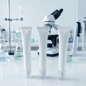 En stock, pequeña cantidad disponible, tubo cosmético de plástico blanco de 19 mm con cabezal de masaje con bola para crema de ojos. - Product Image 6