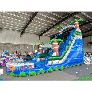 Grand château gonflable de terrain de jeux extérieur avec toboggan interactif jeu de parc amusant pour les enfants compagnon de piscine - Product Image 3