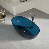 Baignoire en résine transparente de haute technologie, baignoire autoportante sur mesure de haute qualité, baignoire transparente