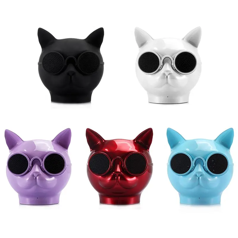 pink cat cartoon animal design small bluetooth cute speakers mini wireless kids speaker 5w dog with led light