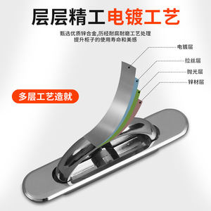 Zuogang <b>Hardware</b> Tatami Handles Zinc Alloy Japanese Style Hidden Recessed <b>Wardrobe</b> Drawer Door Handles Easy Installation - Product Image 4