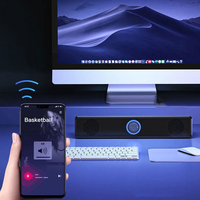 Speaker Desktop PC Gamer Mini USB+AUX IPX-3 Tahan Air 5-10W Full-Range dengan Lampu LED Warna-warni Model Bantal
