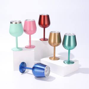 Gobelet à vin isotherme à double paroi de 10 oz, gobelets à vin en acier inoxydable, verres à vin - Product Image 2