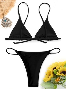 Ensemble de bikini sexy pour femmes, bralette micro string, <span class=keywords><strong>noir</strong></span>, service OEM, grande taille, vêtements de plage pour femmes, bikini deux pièces - Product Image 3