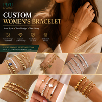 Bracelets en acier inoxydable plaqué or 18 carats pour femmes, bijoux étanches avec service de personnalisation du logo – Vente en gros