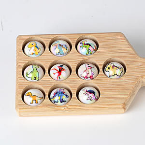 Perles en acrylique de 16 mm, couleurs mélangées, imprimées sur le thème des dinosaures, pour la fabrication de cordons de téléphone portable, accessoires de mode colorés - Product Image 1