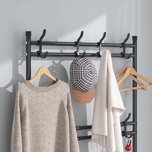 5 Layers Bedroom <b>Coat</b> Hanger <b>Stand</b> Clothes Rack 80cm Large Size Metal <b>Hallway</b> <b>Coat</b> Rack With Shoe Rack - Product Image 3