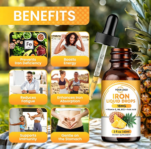 Gotas Líquidas OEMIron con Vitamina B6 y Vitamina <span class=keywords><strong>C</strong></span>, Suplemento Dietético para Aumentar la Vitalidad y la Inmunidad - Product Image 1