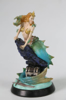 Figurines miniatures de requins blancs peintes à la main en résine, ensemble de décoration sur le thème de l'océan avec base en corail