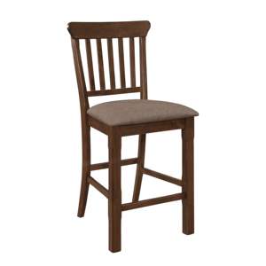 Mobilier de cuisine classique avec assise rembourrée en finition marron foncé DB Lot de 2 chaises de salle à manger en bois - Product Image 3