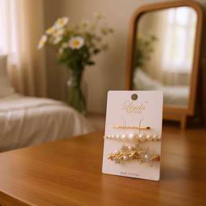 Pinzas para el Cabello Linda de 5.5-7-6.5cm, con Diseño de Flor Metálica, Accesorio para el Cabello de Mujer, Estilo Casual - Product Image 2