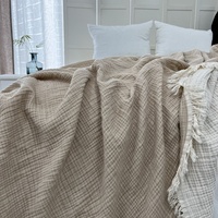Plaid nordique en gaze de coton, serviette de canapé, couverture d'été pour climatisation, couverture de loisirs en mousseline pour lits