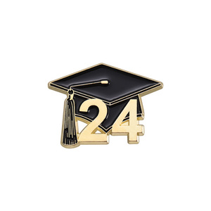 Novedad de 2024, alfileres de esmalte suave de aleación chapada en oro para manualidades de Metal ecológicas personalizadas, nuevos alfileres de graduación de flores para <span class=keywords><strong>colegas</strong></span> - Product Image 6