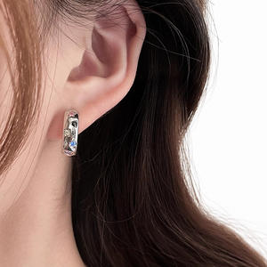 Pendientes de Plata de Ley S925 con Circonita de Color Estrella, Pendientes de Cristal de Nicho a la Moda para Chicas Dulces Japonesas - Product Image 3