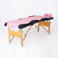 Table de massage portable en bois à 3 sections, pliable, légère, pour soins du visage, esthétique, salon de beauté, fabrication OEM