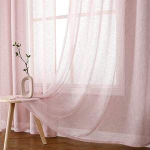 Paneles de cortinas transparentes para sala de estar, aspecto de lino y poliéster 2022, a la moda, para <span class=keywords><strong>dormitorio</strong></span> y ventana, 100% - Product Image 3