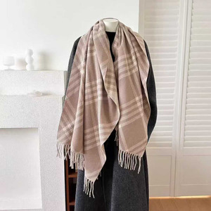 Écharpe Grande Taille Double Face Effet Cachemire – Châle Tricoté Épais et Chaud, Style Coréen Hiver pour Femme - Product Image 3