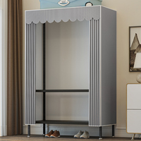 Moderne Simple placard Garde-Robe Pas Cher Chambre Porte Coulissante Tissu Armoire Garde-Robe Pliant