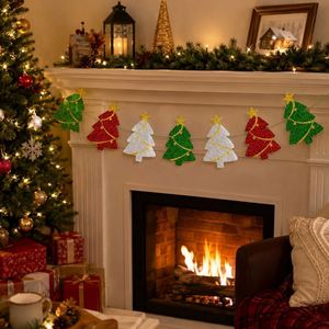 Guirnalda de papel con purpurina para árbol de Navidad, decoración rústica para fiesta de Navidad - Product Image 2