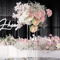 Nouveau Support de Fleurs de Table de Mariage Moderne en Acrylique Transparent à Cadre Carré pour Décoration Extérieure