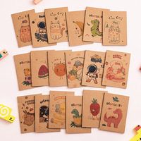 Cuaderno Mini A7 de cuero de vaca de alto valor, diario portátil de estilo Ins de dibujos animados bonitos con cubierta de papel, regalo de planificador perfecto