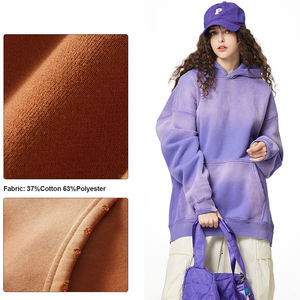 Sweat à capuche en coton surdimensionné lourd de haute qualité 380G sweat à capuche en détresse personnalisé sweats à capuche lavés à l'acide - Product Image 3