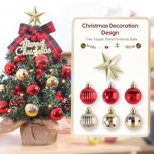 40cm High Quality Artificial PVC <b>Christmas</b> Tree with <b>LED</b> Lights and Balls and Pine Cone <b>Decorated</b> in Multiple Sizes - Product Image 3