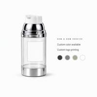 Botol Pompa Plastik Silinder Tanpa Udara Grosir, Mulut Lebar 200ML, untuk Krim Wajah, Pembersih Wajah, Serum, Losion