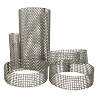 Tube filtrant perforé sur mesure et cylindre en treillis métallique avec bride 304 316 pour filtration de liquides, panier filtrant en acier inoxydable