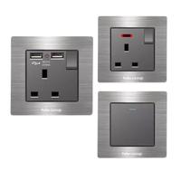 Interruptor de Pared Eléctrico con Marco de PC, 220V 10A, 1 Grupo, 2 Vías, IP27, Duradero, Moderno, Estándar EU/UK, Panel Táctil, Fácil de Usar con la Aplicación EWeLink