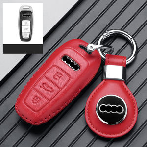 Étui de protection pour clé de voiture en cuir véritable pour <span class=keywords><strong>Audi</strong></span> A6L A4L Q5L A6 A8 Q7 Nouveaux porte-clés Porte-clés Sac - Product Image 2