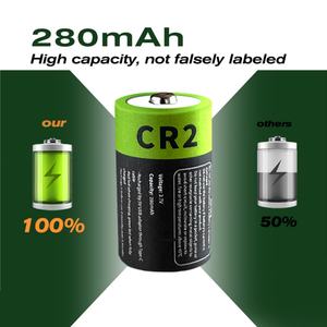 IILEER 1036mWh <b>CR2</b> Rechargeable 3.7V 280mAh 1200 Cycles High Rate Discharge Cylindrical <b>Lithium</b> Ion <b>Battery</b> Pack 1200 Cycles - Product Image 4