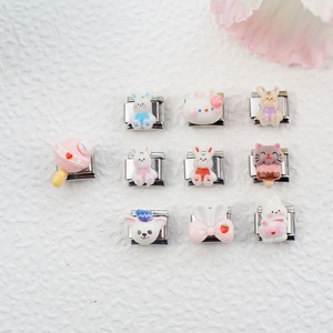 Italian Style New Modular Chain <b>Bracelet</b> Series <b>Cute</b> Rabbit Styling Personalized Assembly Stainless Steel with Gold Plating - Product Image 3